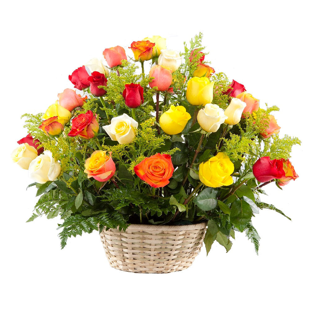 Canasta 36 Rosas Surtidas img #1