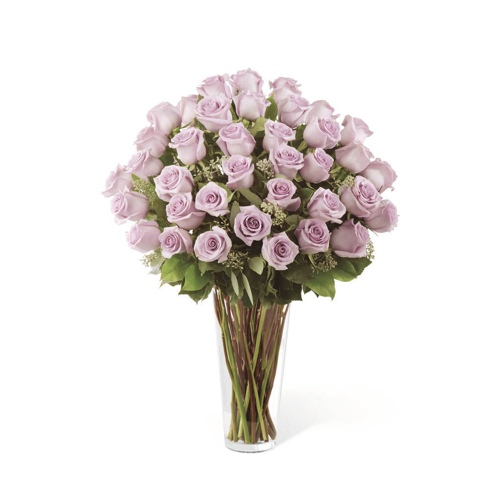 Jarrón de 36 Rosas Moradas img #1