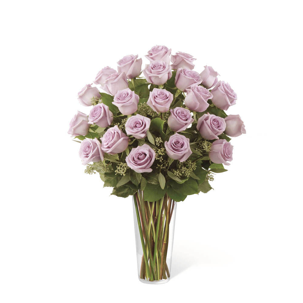 Jarrón de 24 Rosas Moradas img #1