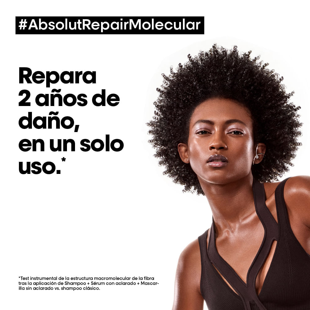 Shampoo reparador Absolut Repair Molecular para cabello muy dañado - Loreal Professionnel img #3