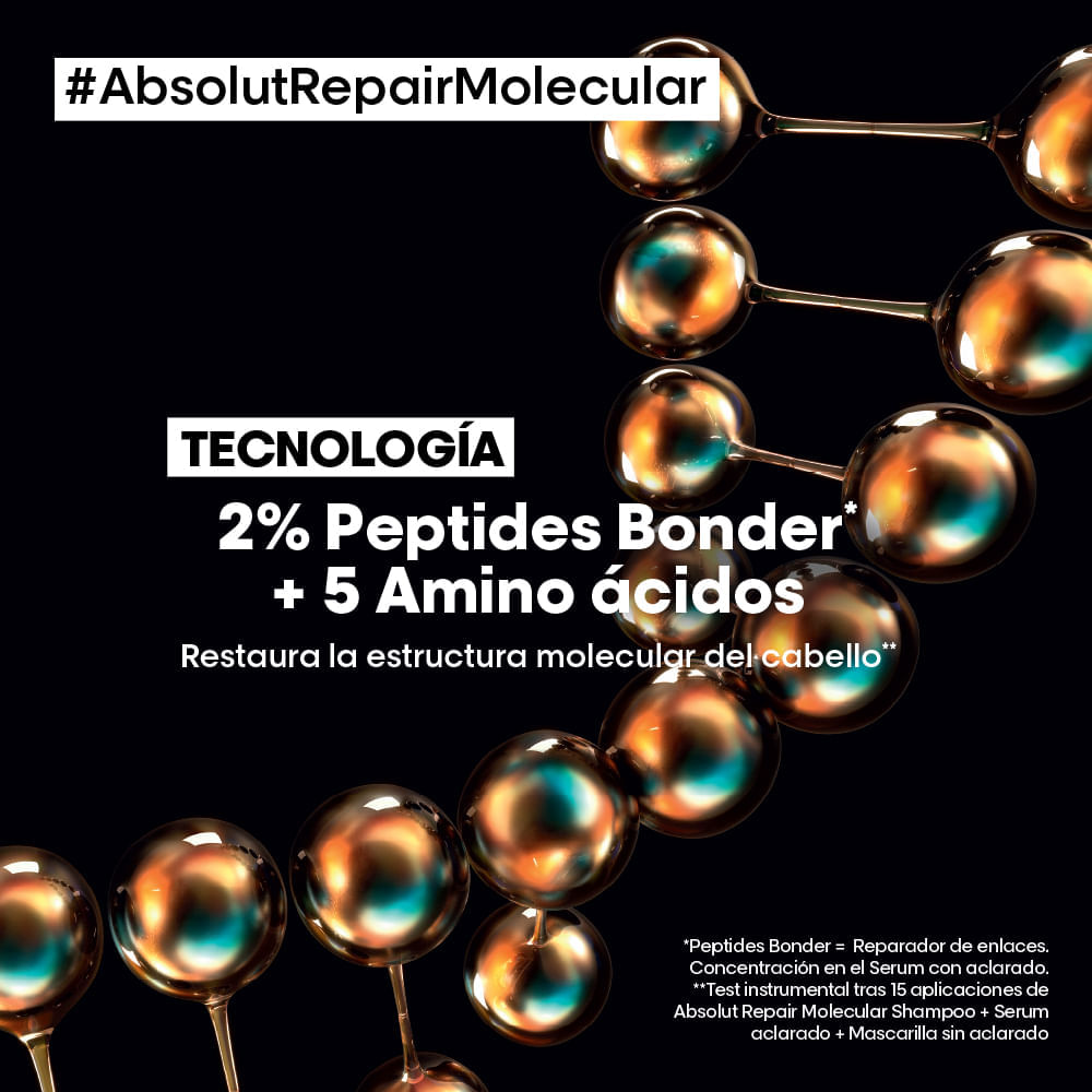 Shampoo reparador Absolut Repair Molecular para cabello muy dañado - Loreal Professionnel img #4
