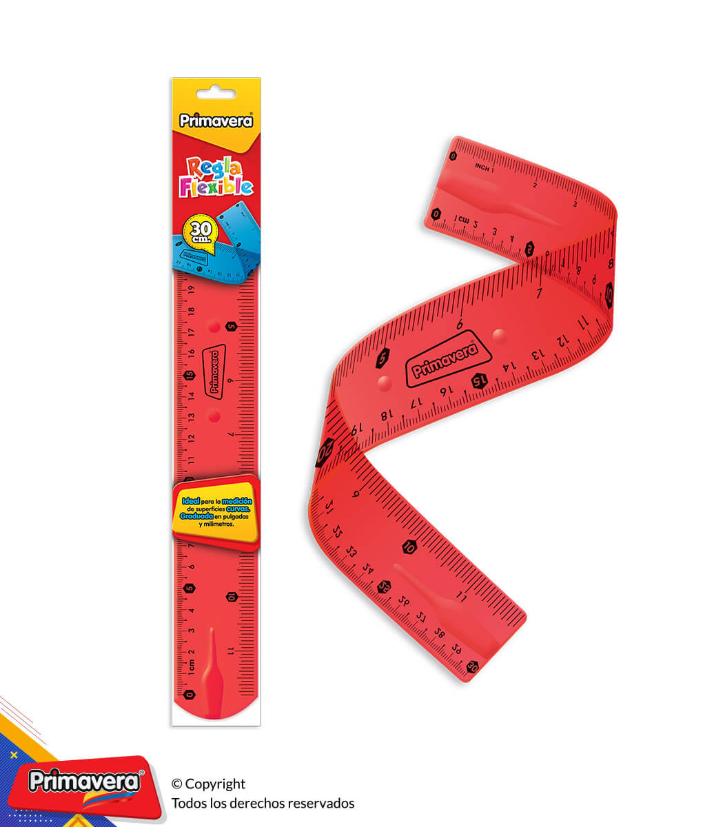 Regla Flexible Primavera Rojo img #2