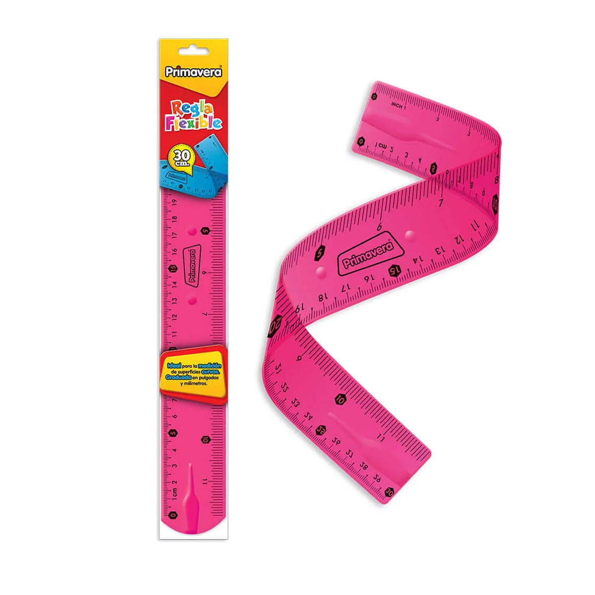 Regla Flexible Primavera Rosado img #1