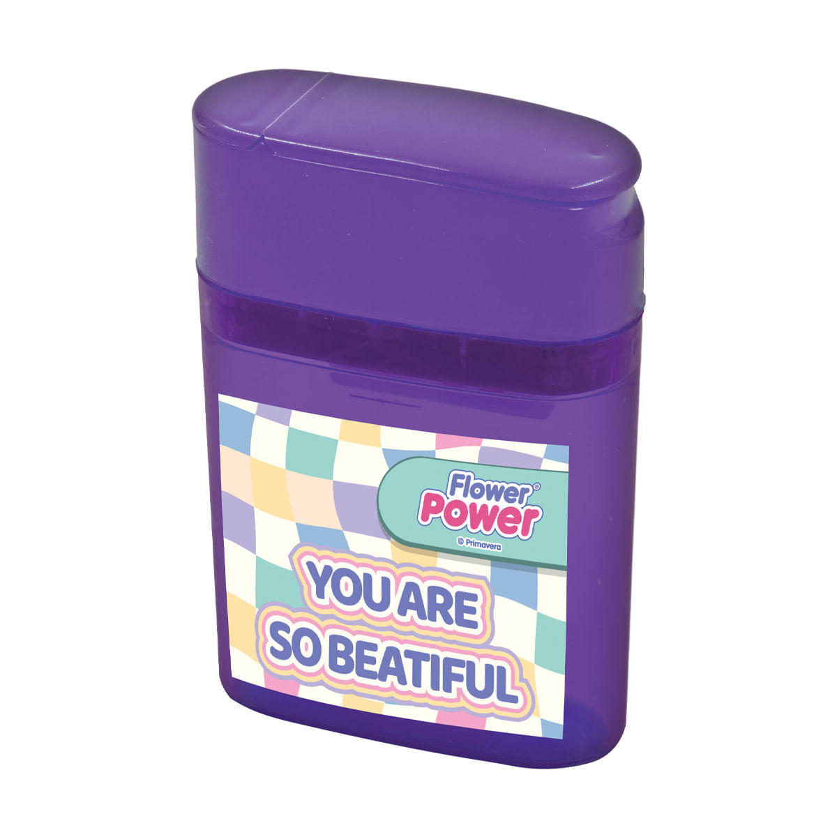 Sacapuntas Flower Power You Are So Beautiful Morado img #1