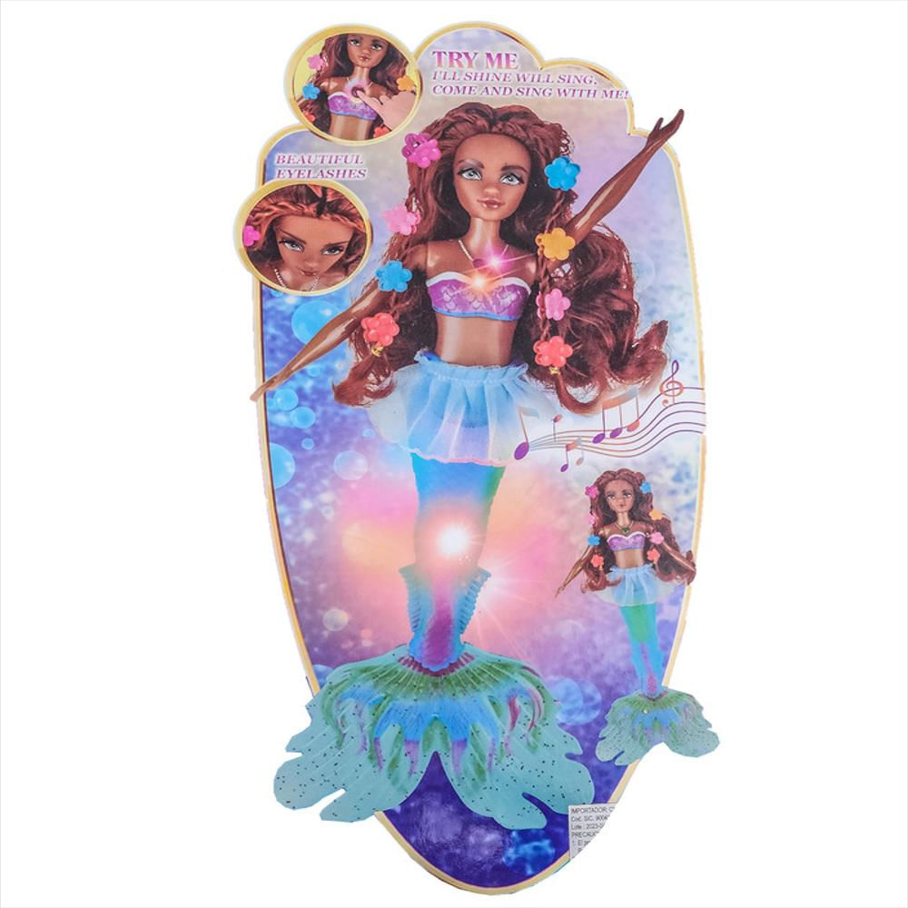 Muñeca Princesa Sirena Ariel Luces Niña Sonido La Sirenita