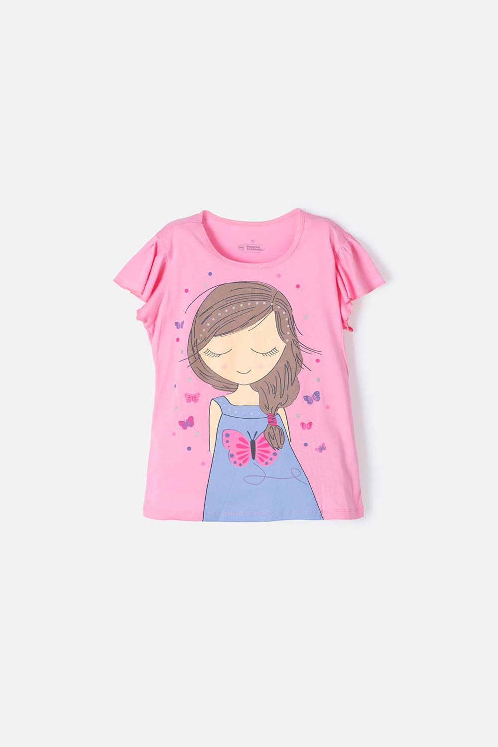 Camiseta de Mic manga corta rosada para niña 10