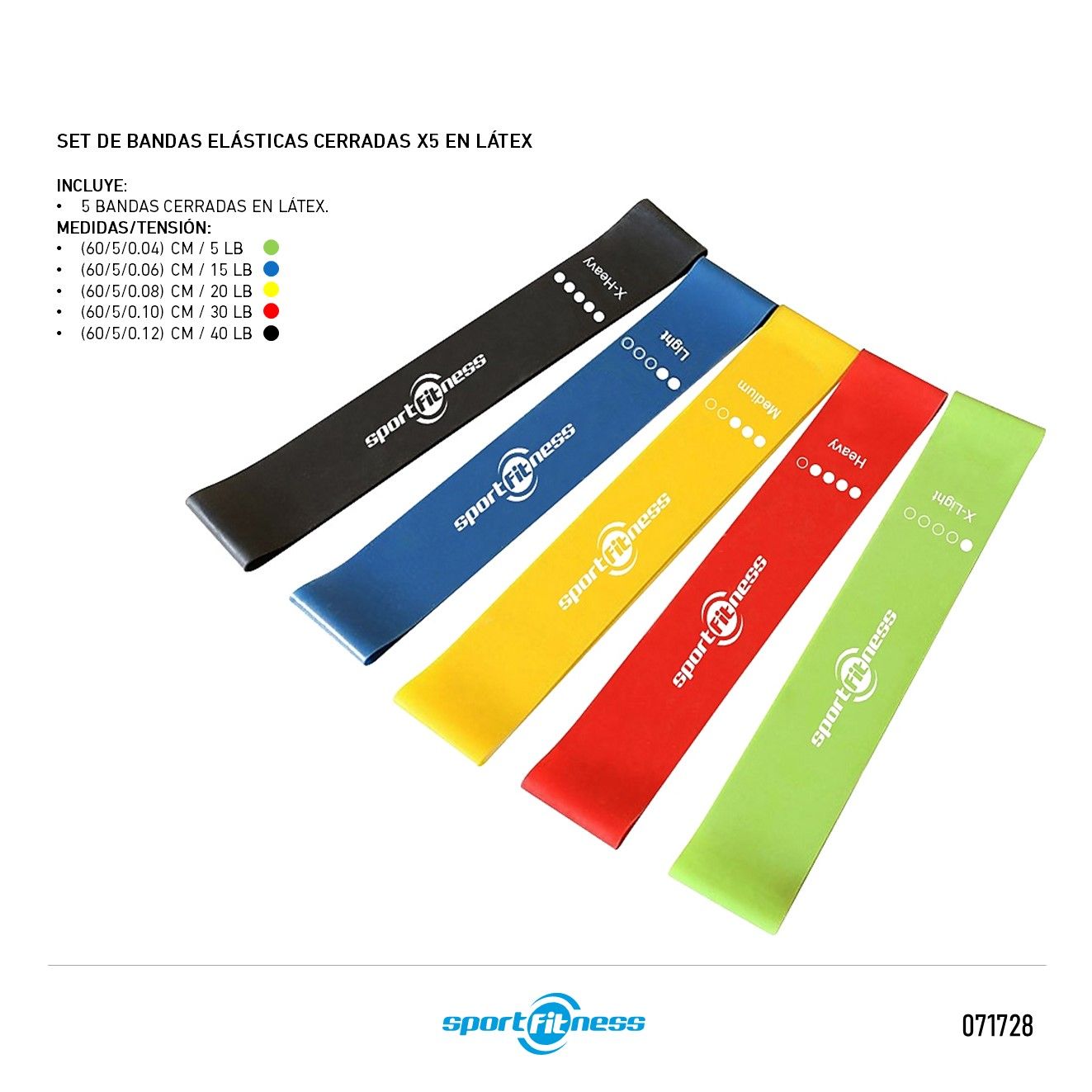 Set De Bandas Elasticas En Latex (Setx5) Sportfitness img #1