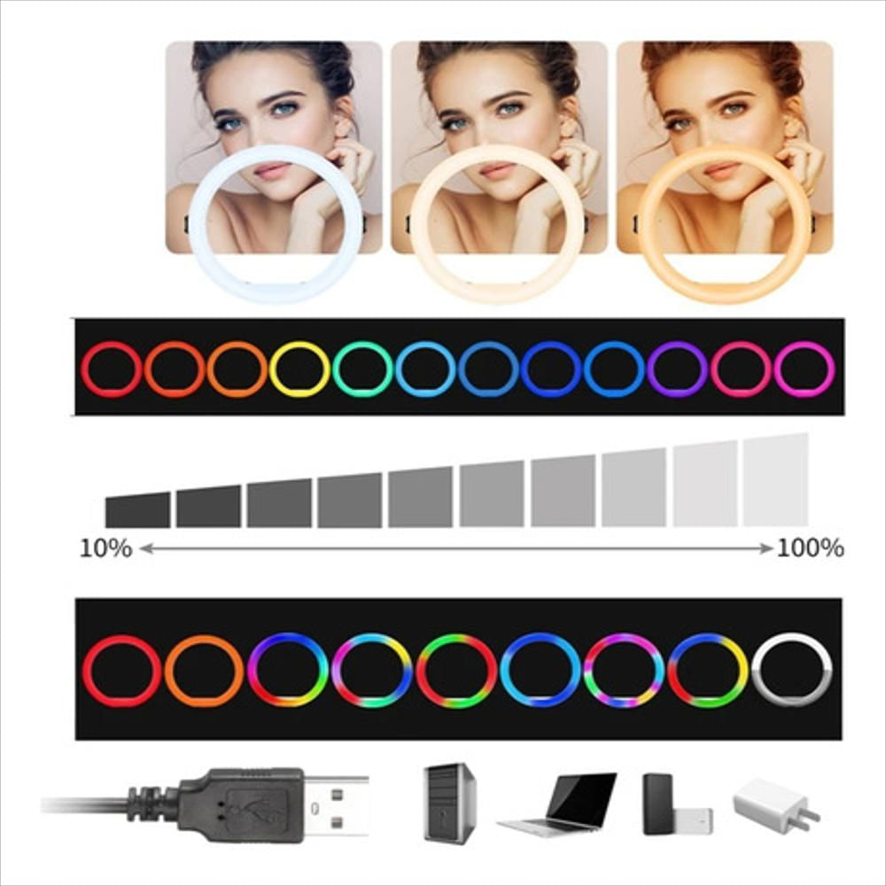 Aro De Luz Rgb Led 33 Cm + Trípode 2 Mt + Control Bluetooth img #2