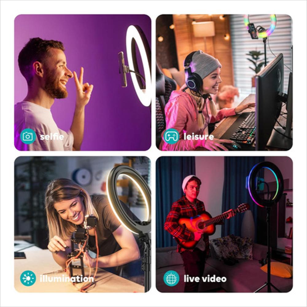 Aro De Luz Rgb Led 33 Cm + Trípode 2 Mt + Control Bluetooth img #5