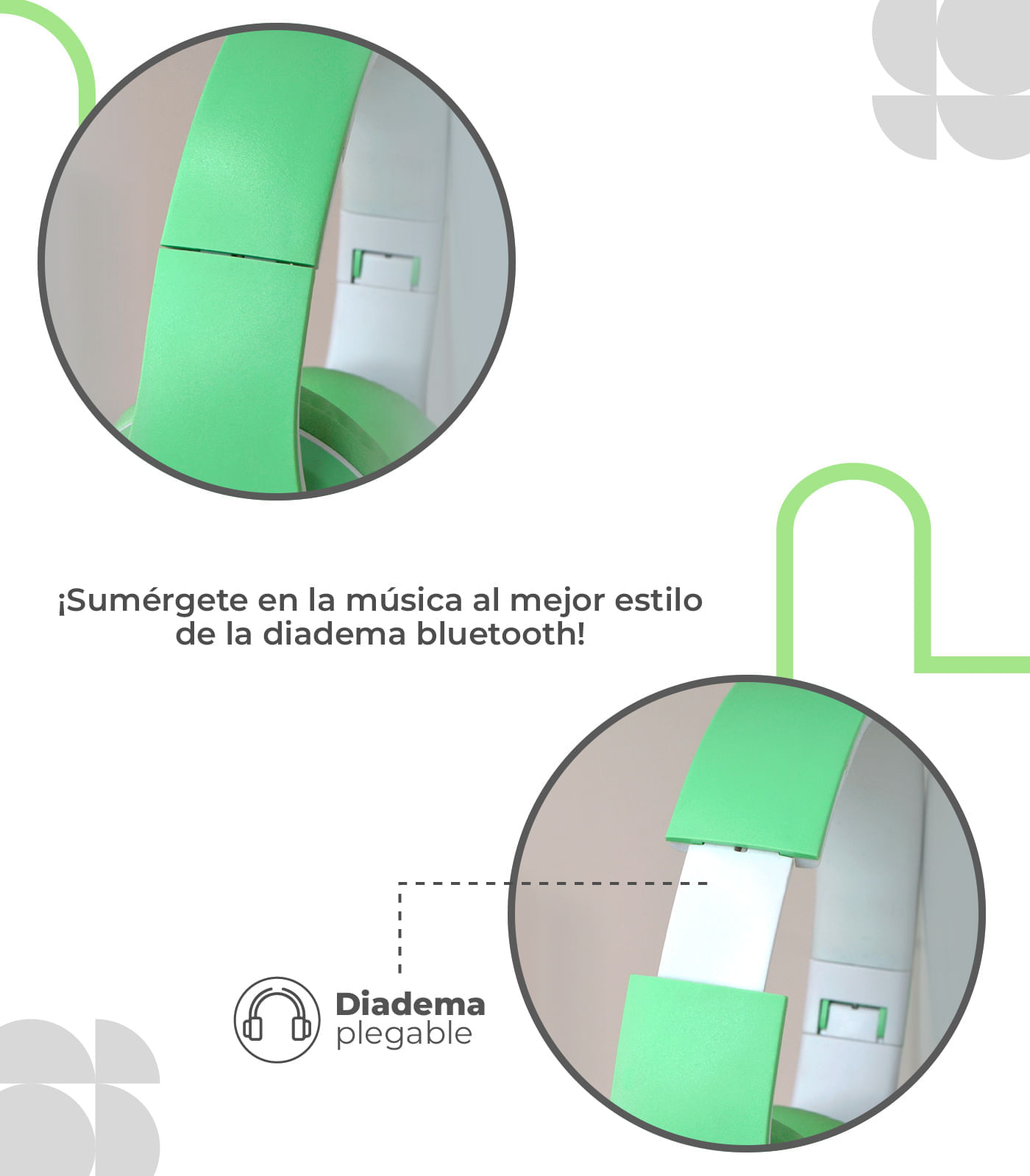Diadema Inalambrica Bluetooth P39 Color Verde img #5