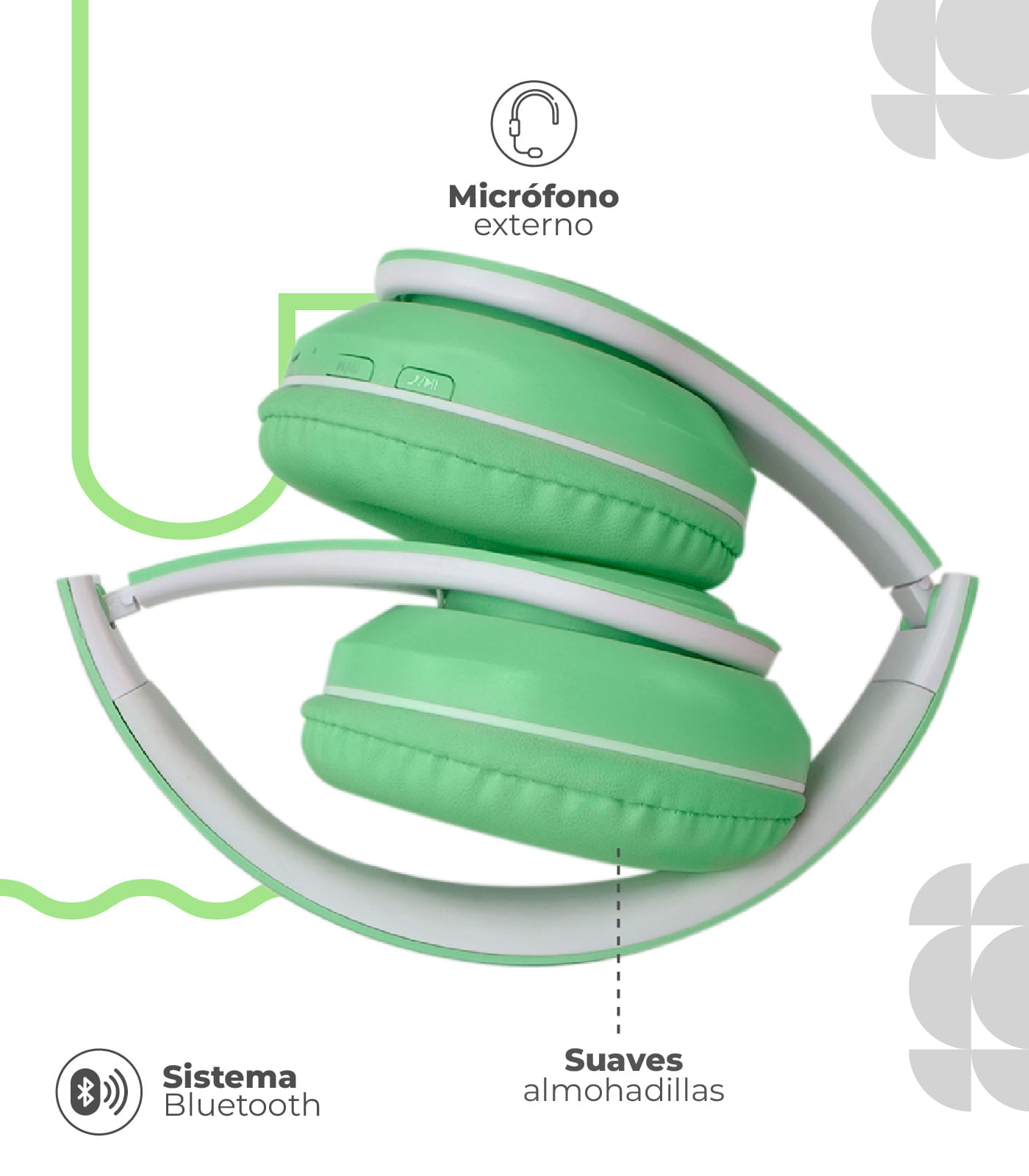 Diadema Inalambrica Bluetooth P39 Color Verde img #3