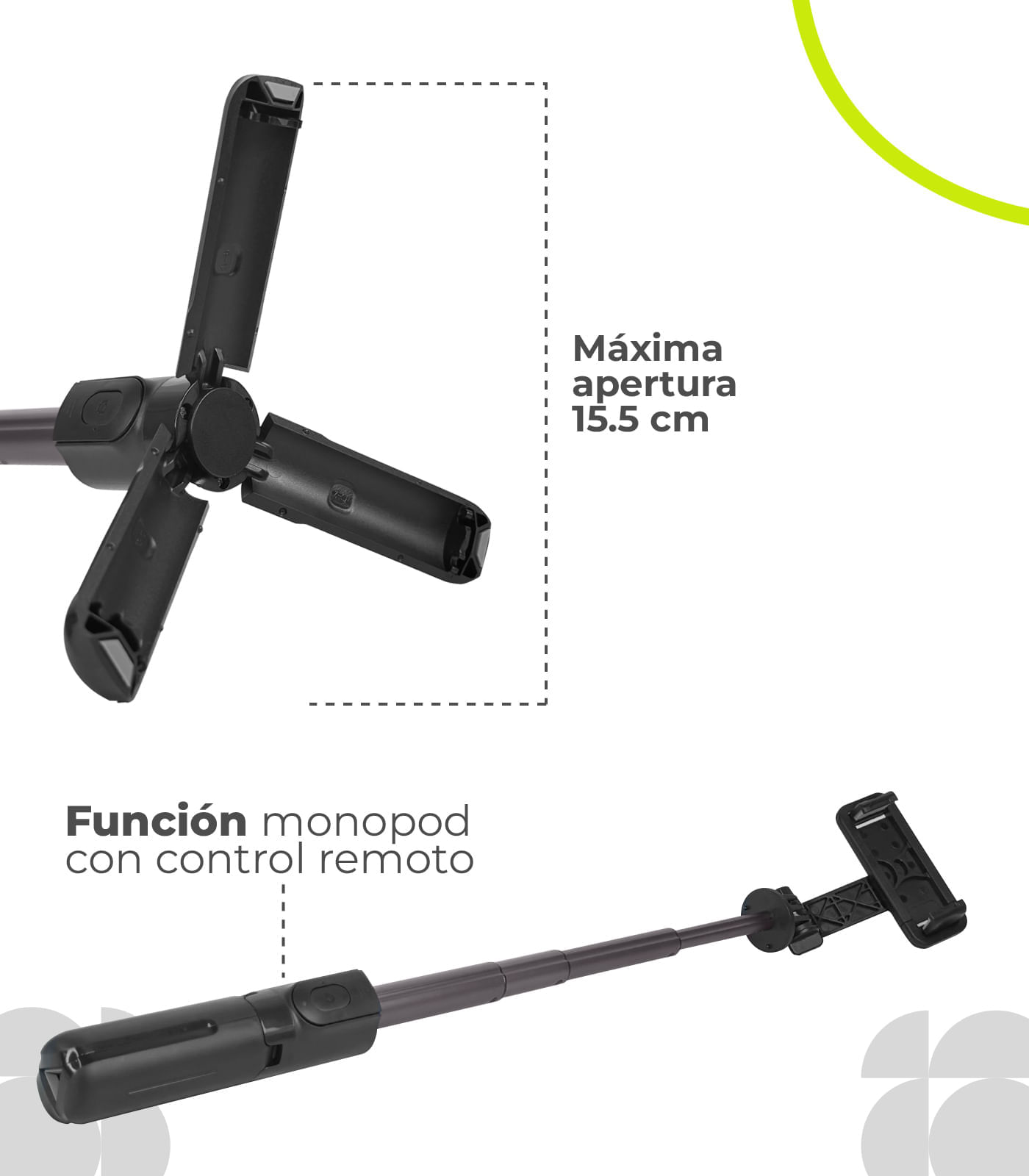 Mini Palo de Selfie Monopod Con Control Bluetooth img #4