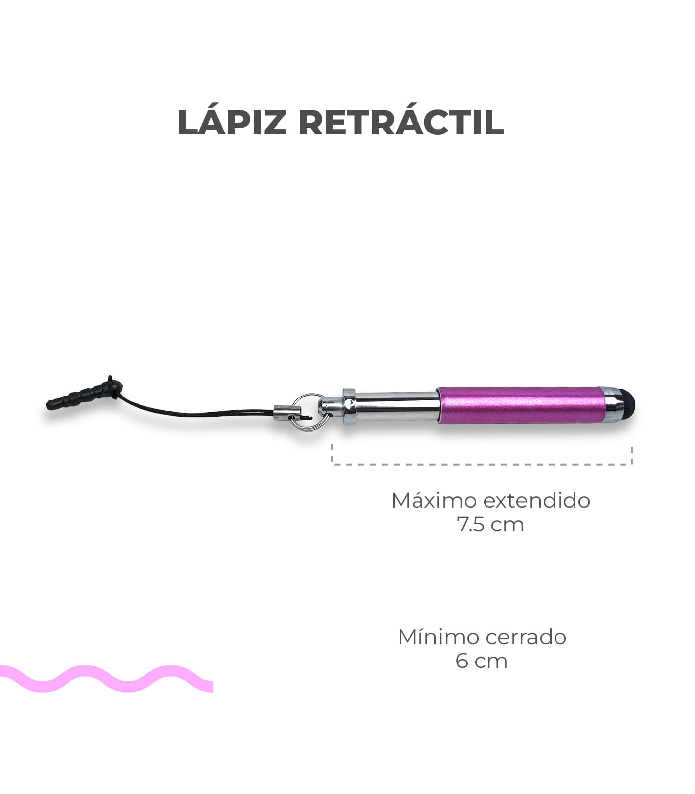 Lapiz Retractil Para Pantalla Color Fucsia img #4