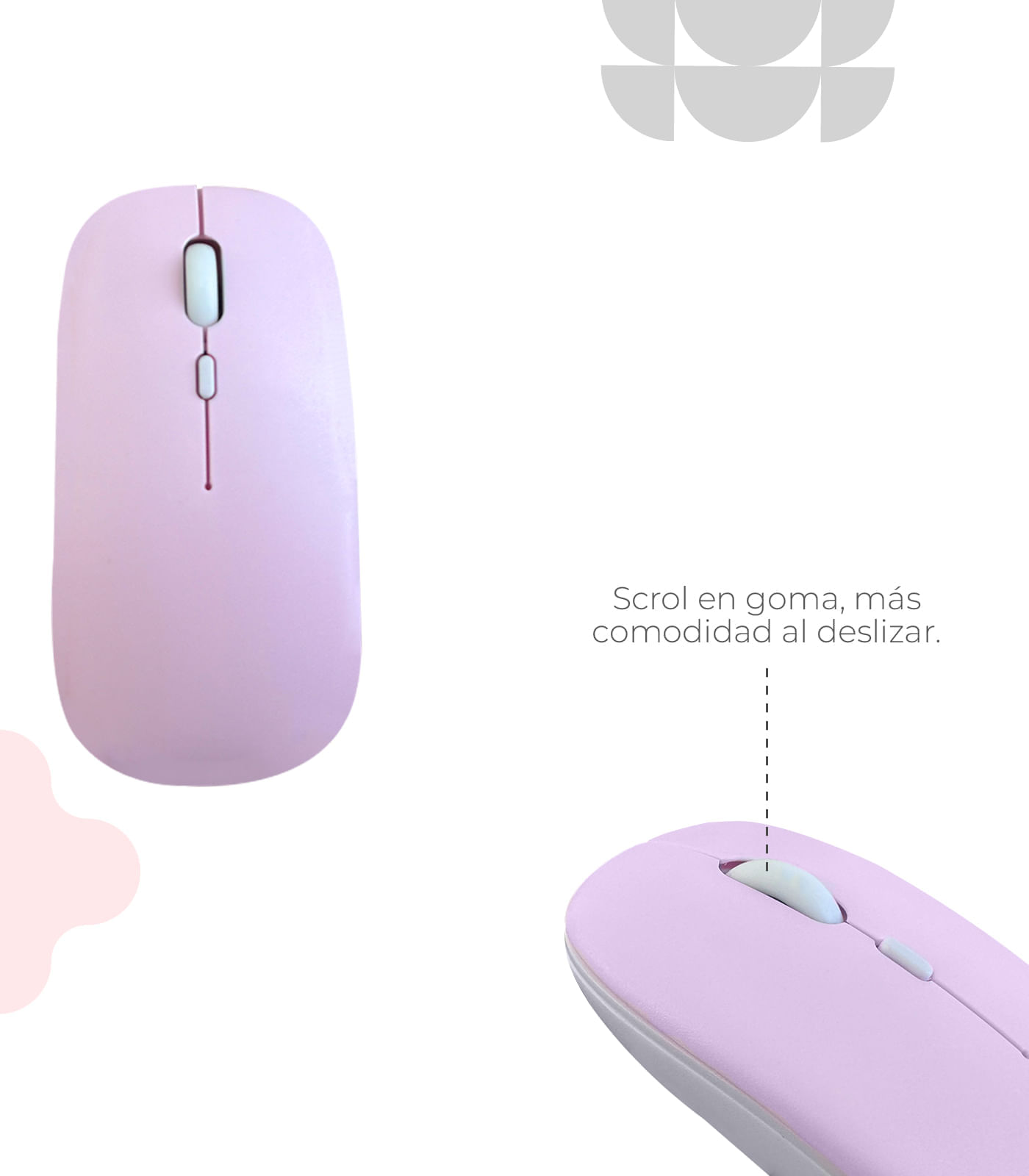 Kit Mouse y Teclado Inalambrico Diseño Color Verde Rosado img #4