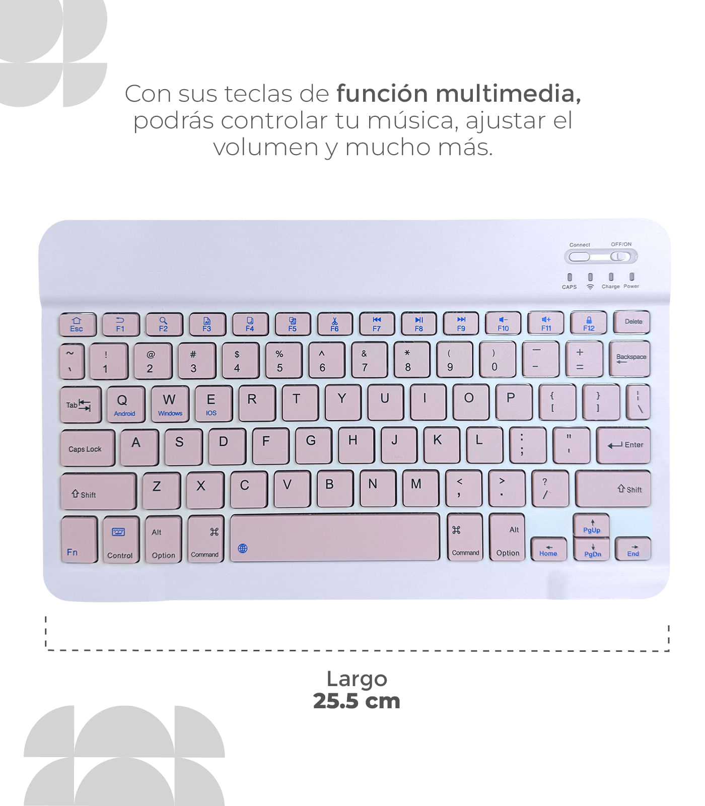 Kit Mouse y Teclado Inalambrico Diseño Color Verde Rosado img #2