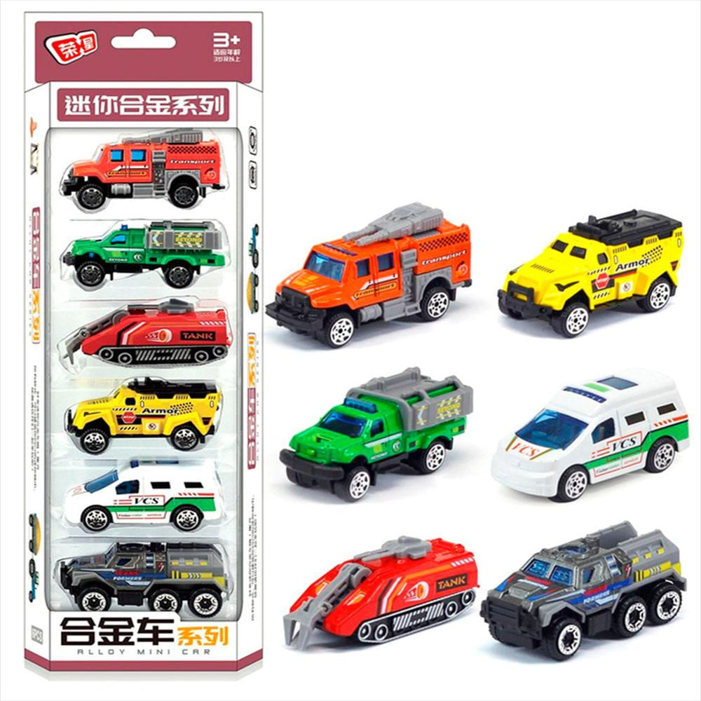 Coleccion Carros Vehiculos Mixtos De Metal 6 Pcs Jug Exito