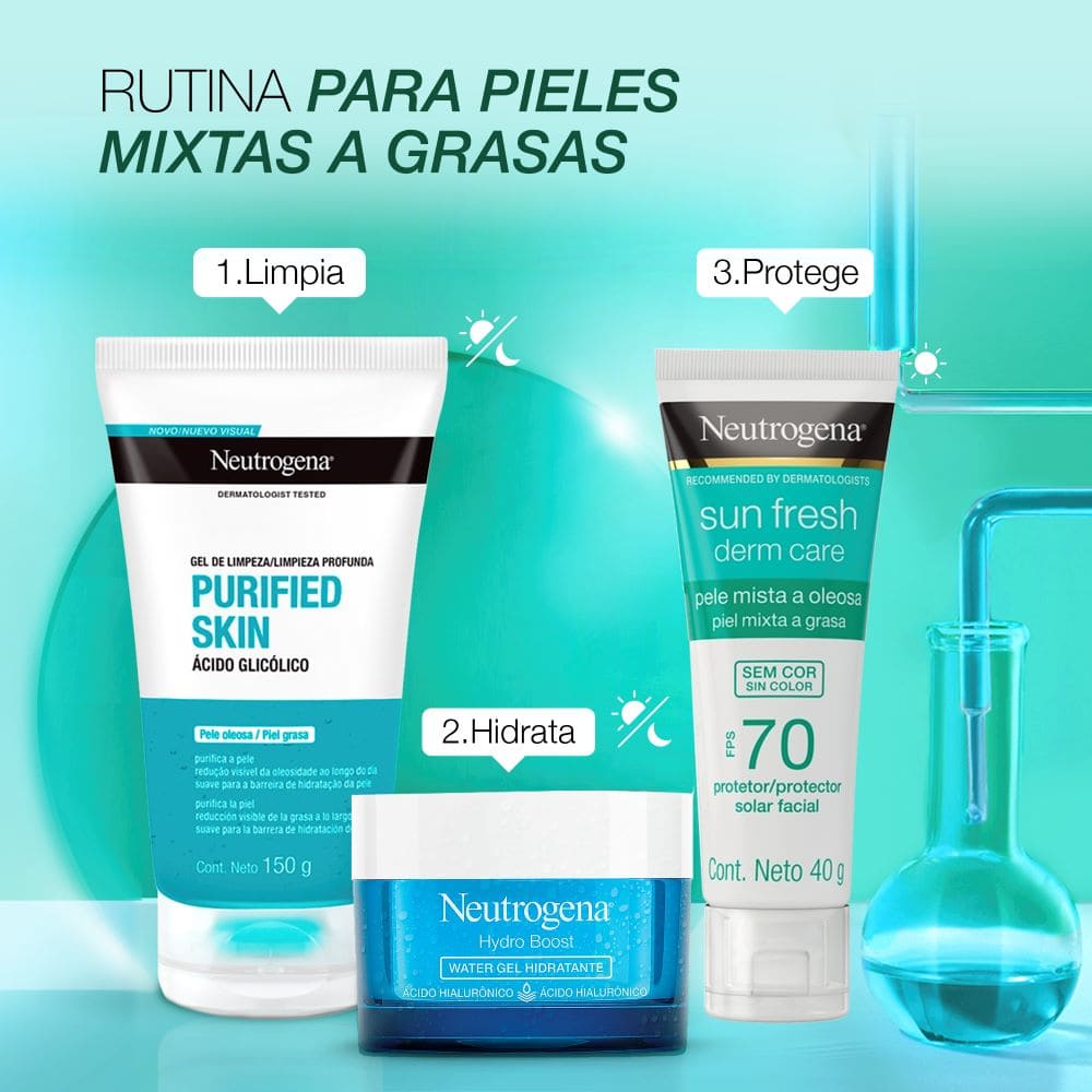 Protector Solar Facial Sun Fresh Derm Care Tono Medio FPS 70 - Neutrogena img #5