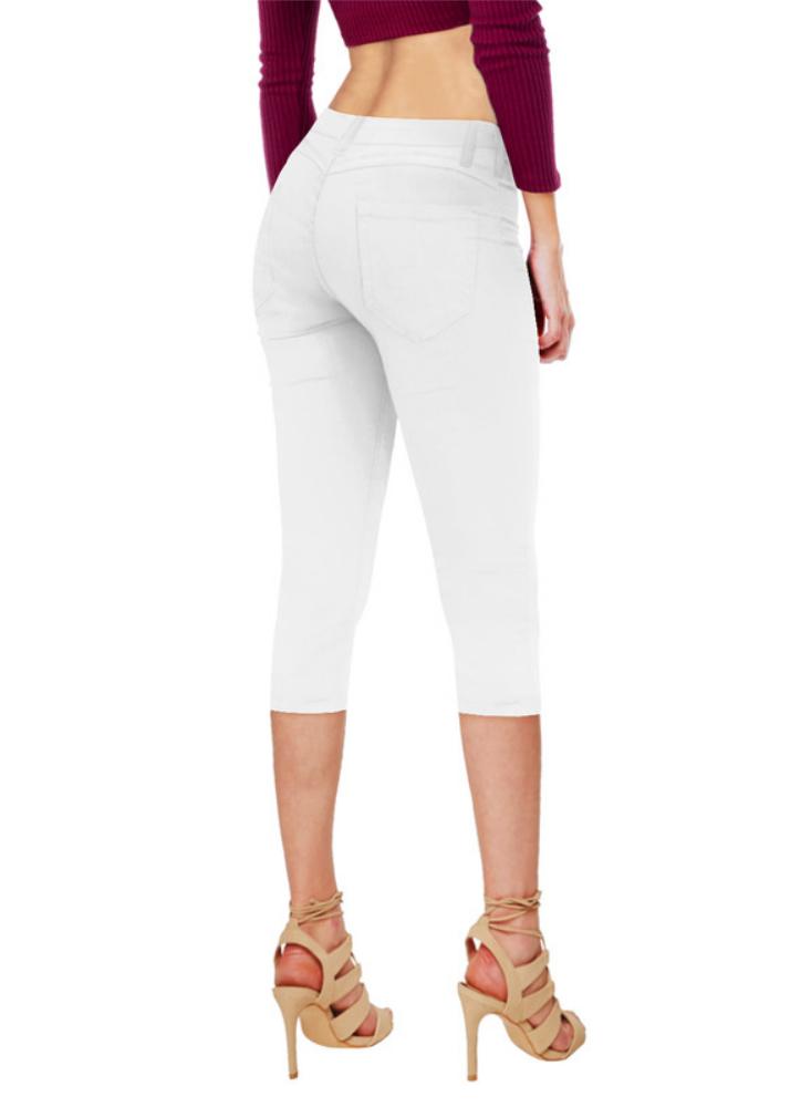 Pantalon Capri Para Mujer Figura Perfecta Blanco 5 WHITE