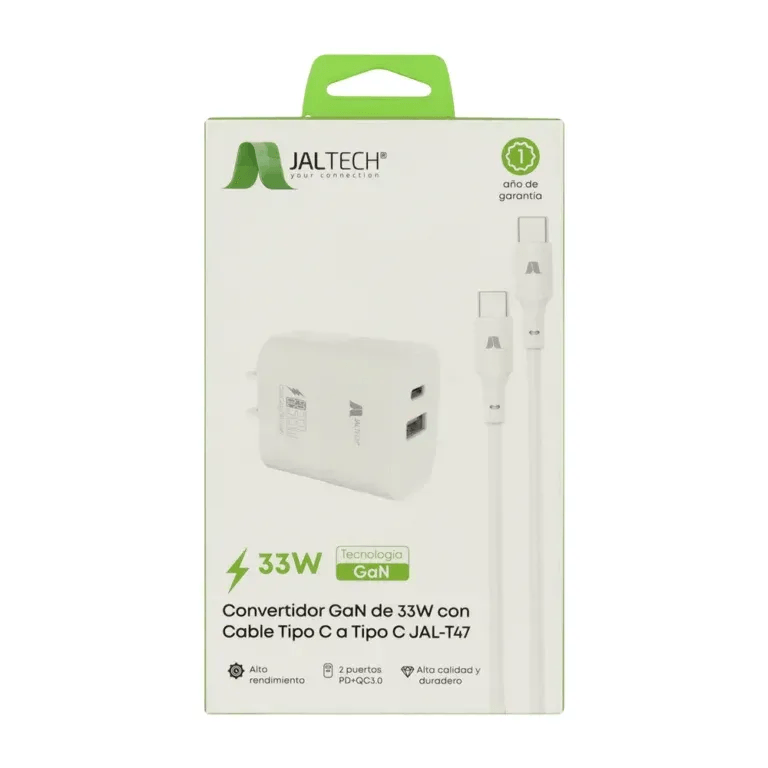 Cargador Jaltech Gan 33w Qc 3.0 Con Cable Ti img #4