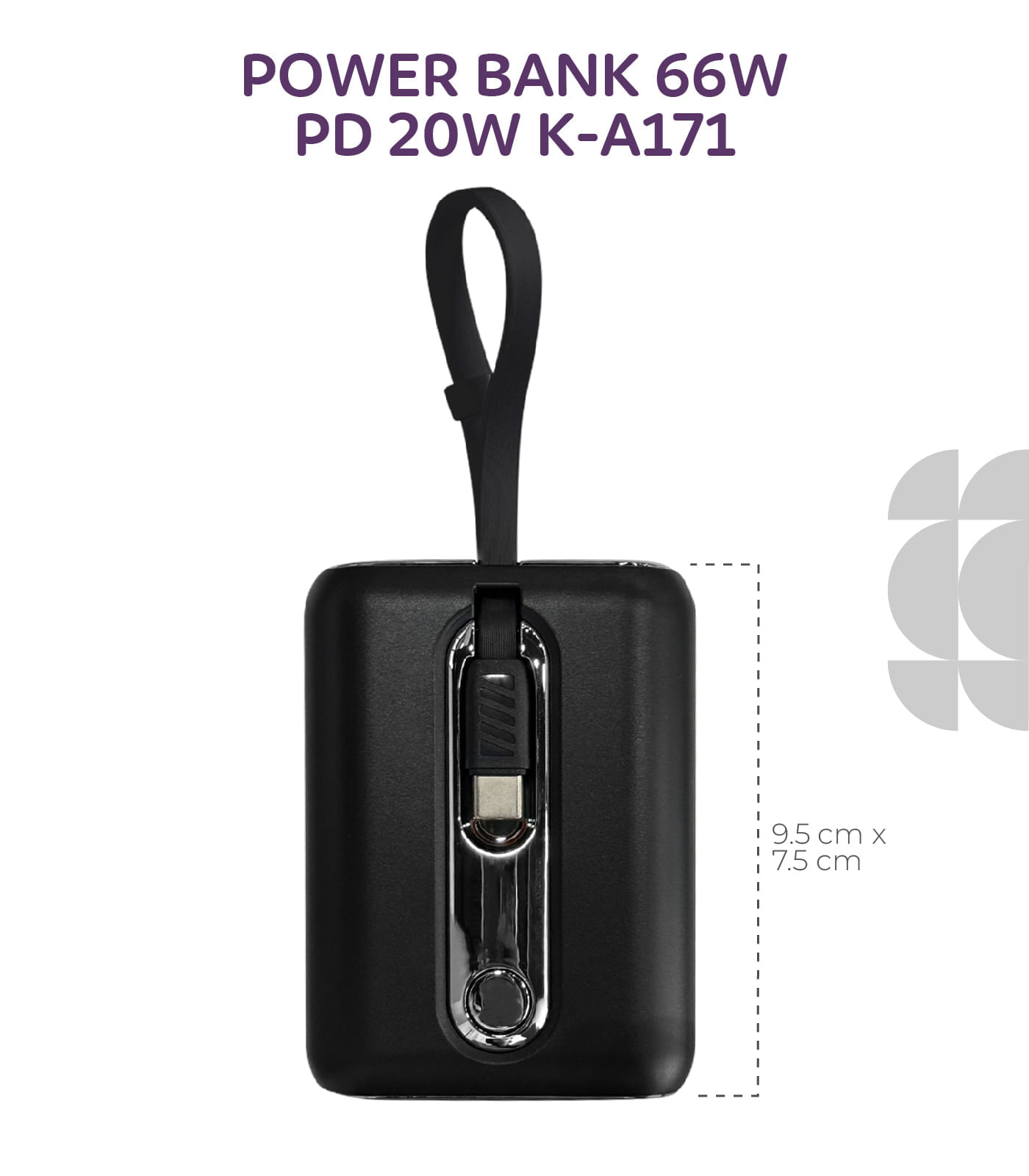 Power Bank De 10000 MH  K-A171 Negro img #1