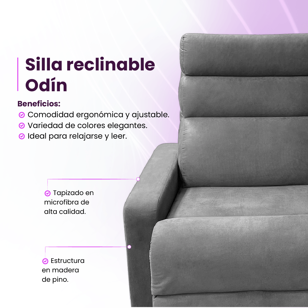 Silla Reclinable Hc Odin Gris-1745583287055