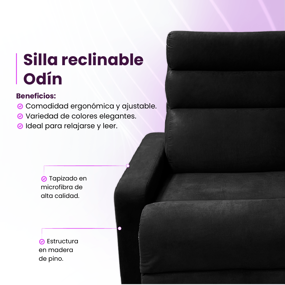 Silla Reclinable Hc Odin Negro-1745583469701