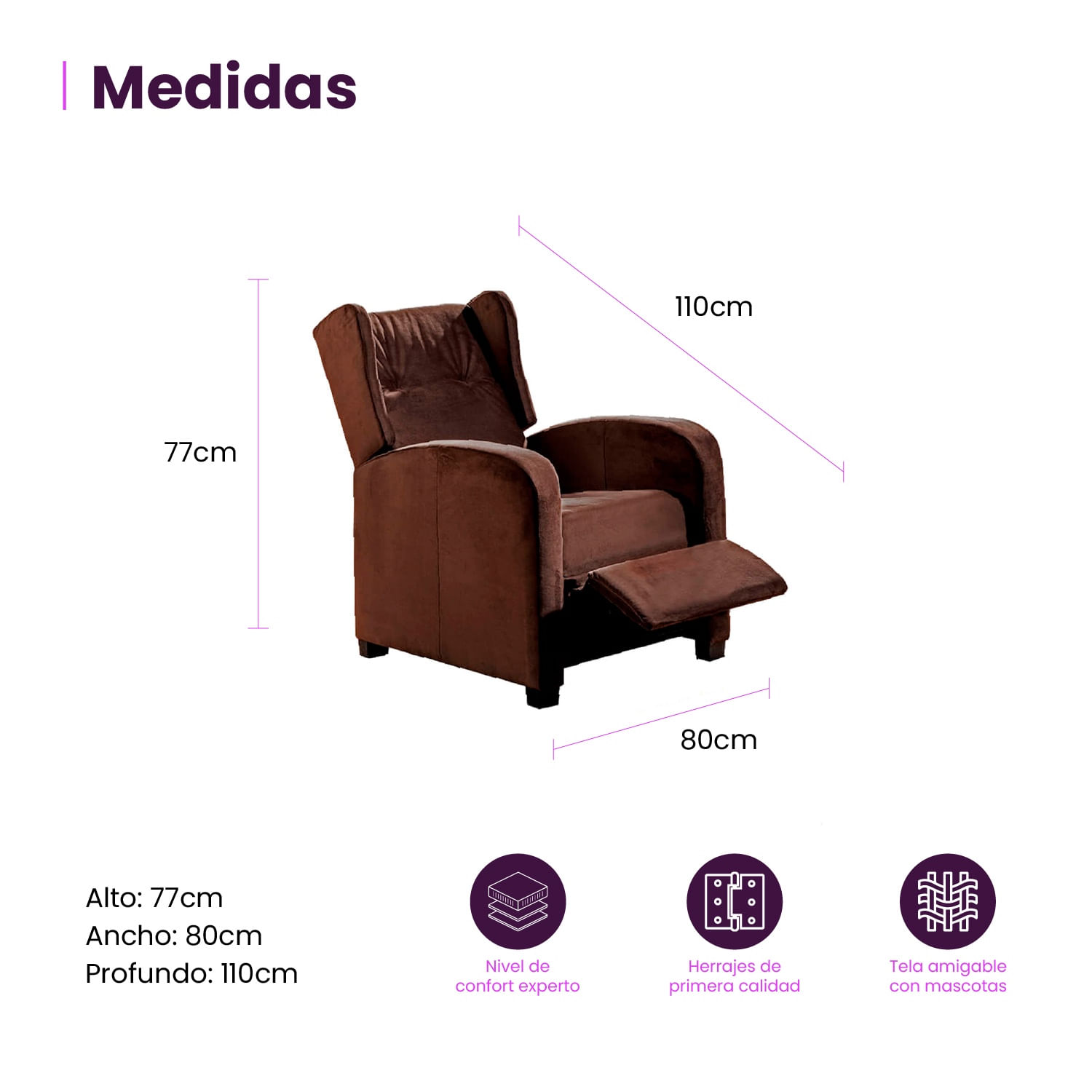 Silla Reclinable Hc Apolo Chocolate-1745583895846