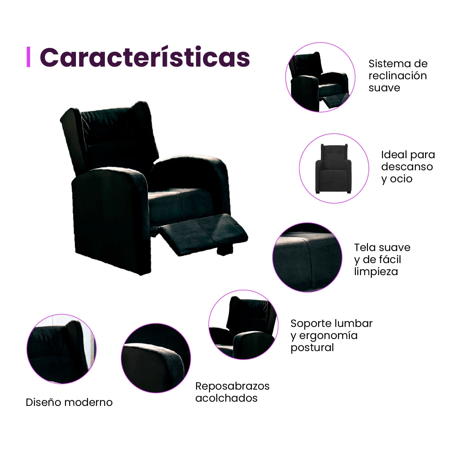 Silla Reclinable Hc Apolo Negro-1745583945212