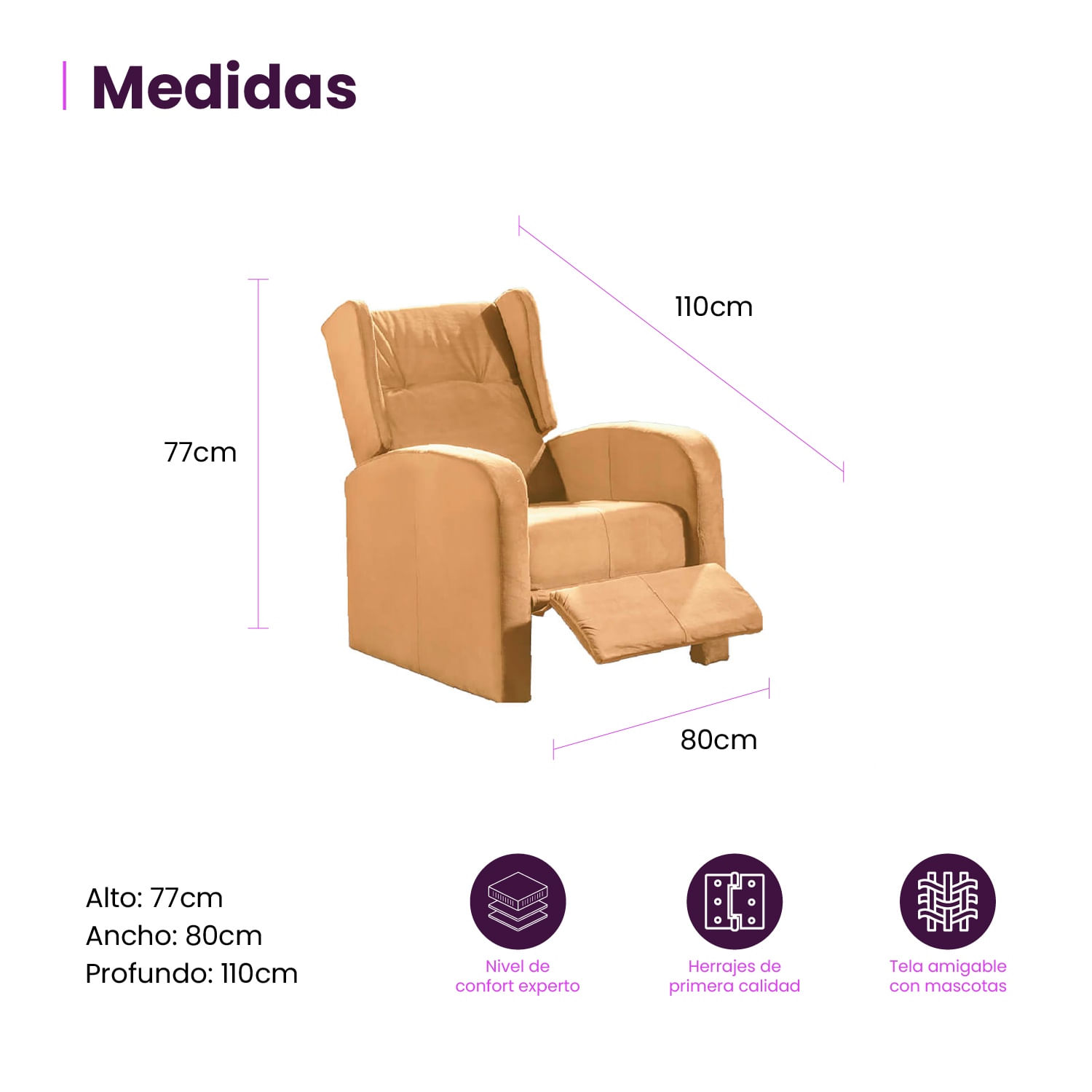 Silla Reclinable Hc Apolo Beige-1745584108216