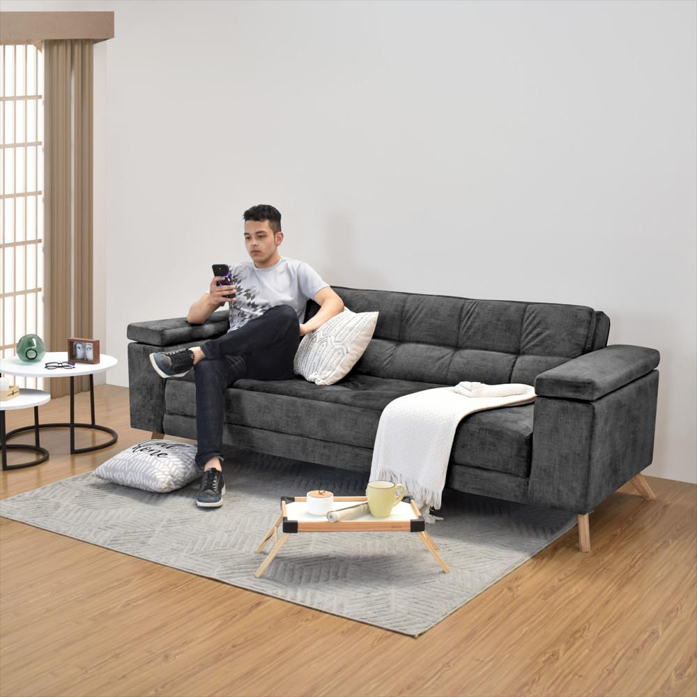 Sofa Cama Moretto Tela Poliester Gris-1745930090424