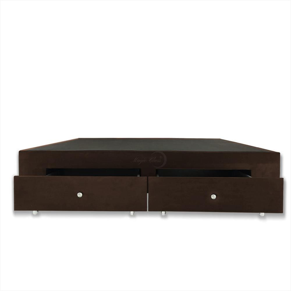 Base Cama Magic Class Con Cajones 120X190 Microfibra Café img #1