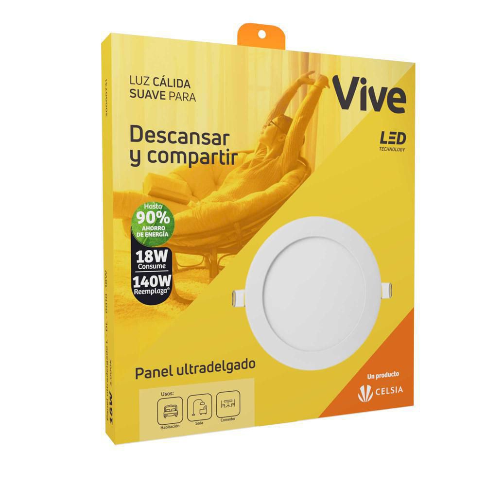 Panel Led incr 18W Luz calida VIVE PI18W3K7L img #1