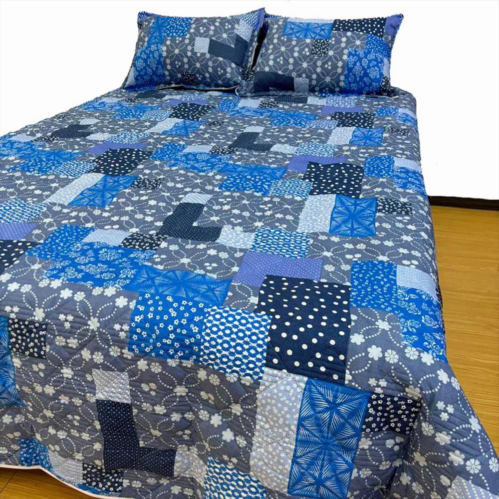 Combo Colcha Microfibra Con Fundas Cama Queen Éxito