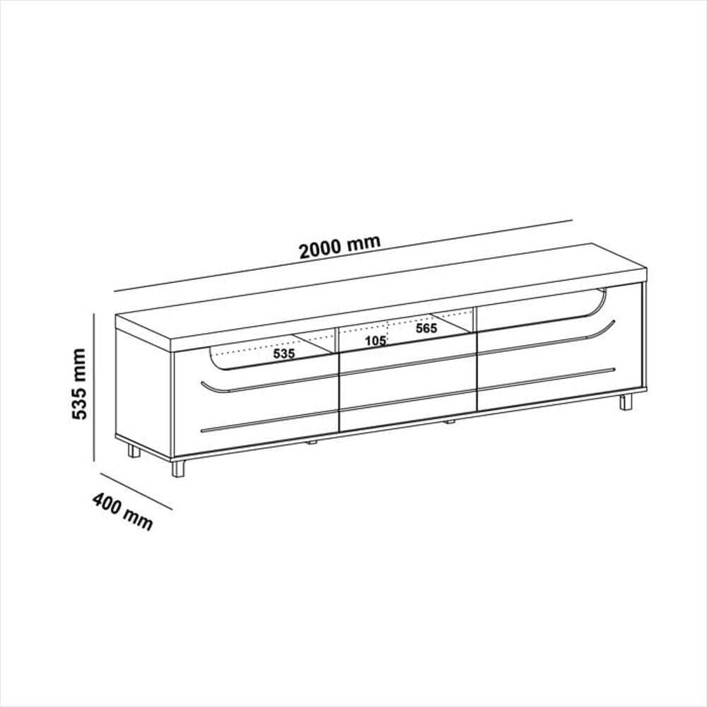 Mueble Panel Para Tv 75 Pulgadas En Mpd 200Cm Incluye Soporte Pino Con Blanco-1749762268222