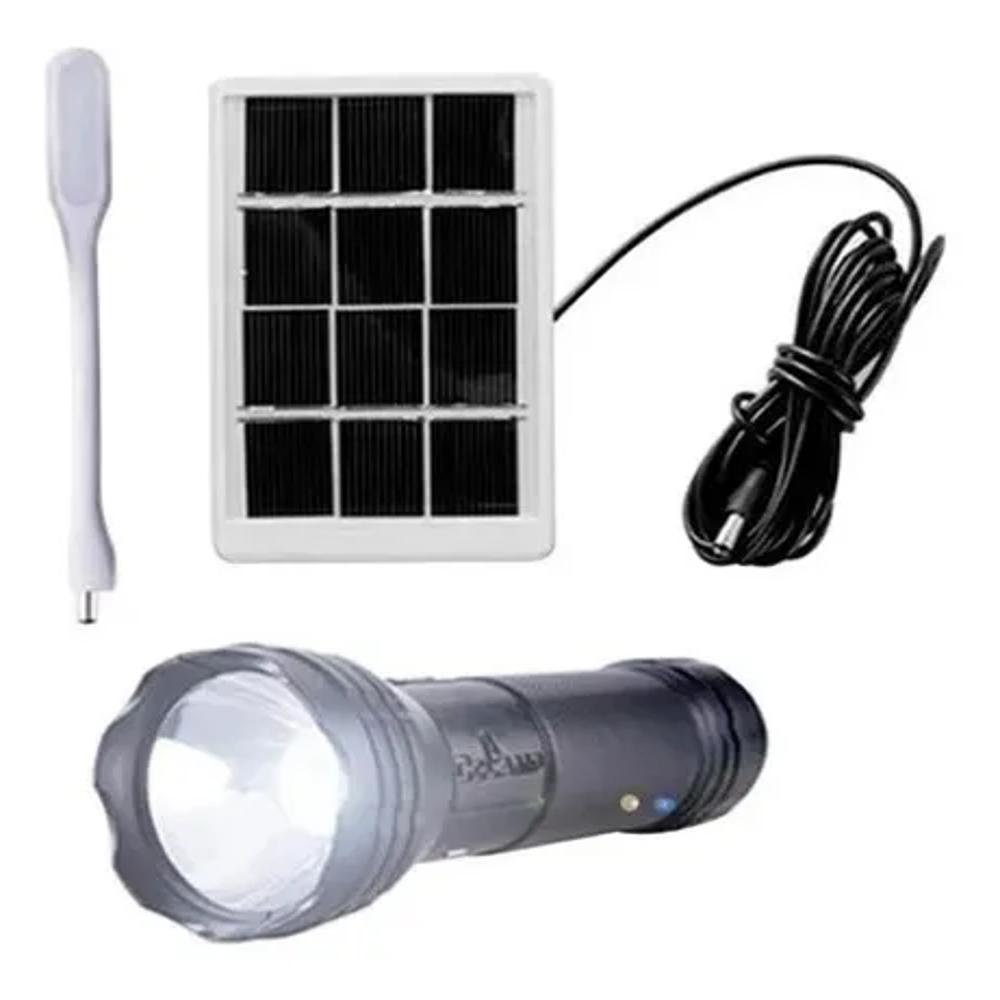 Linterna Recargable Con Panel Solar Mini Lampara Escritorio img #1
