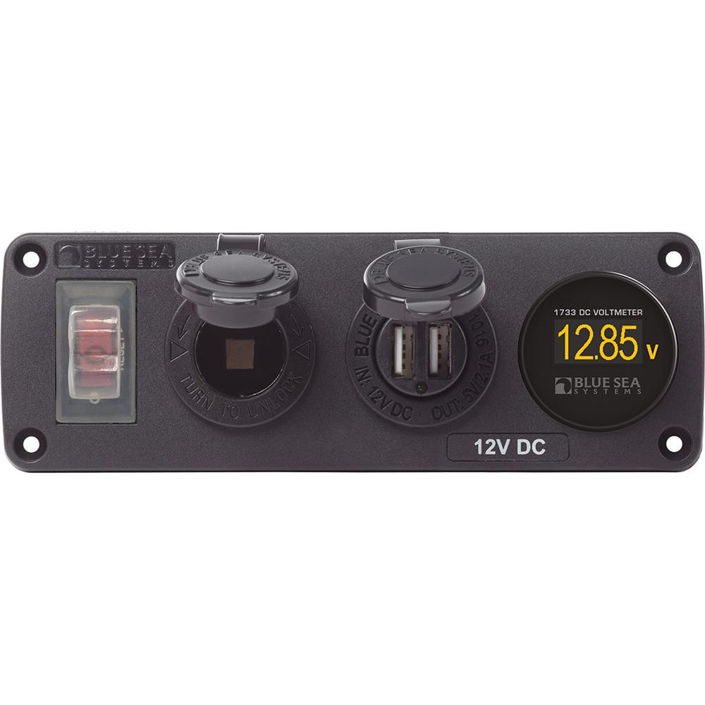 Azul Mar 4366 Panel Accesorio 12V Socket, Usb Dual