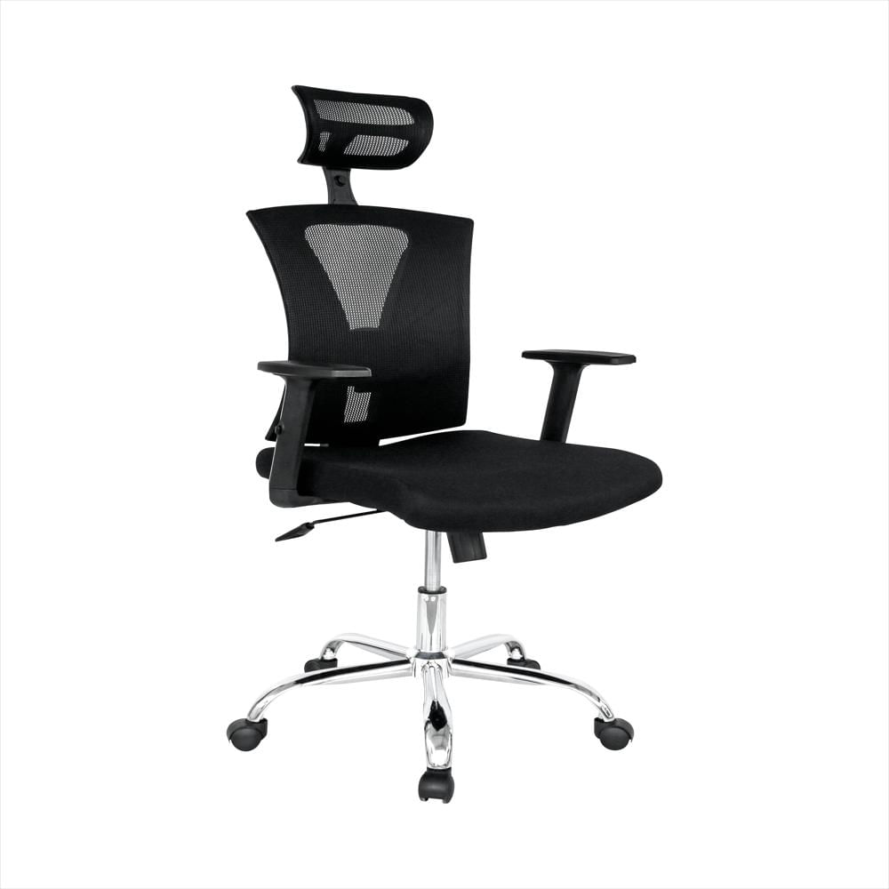 Silla Presidencial Shanghai Base Cromada Color Negro-1751035532167