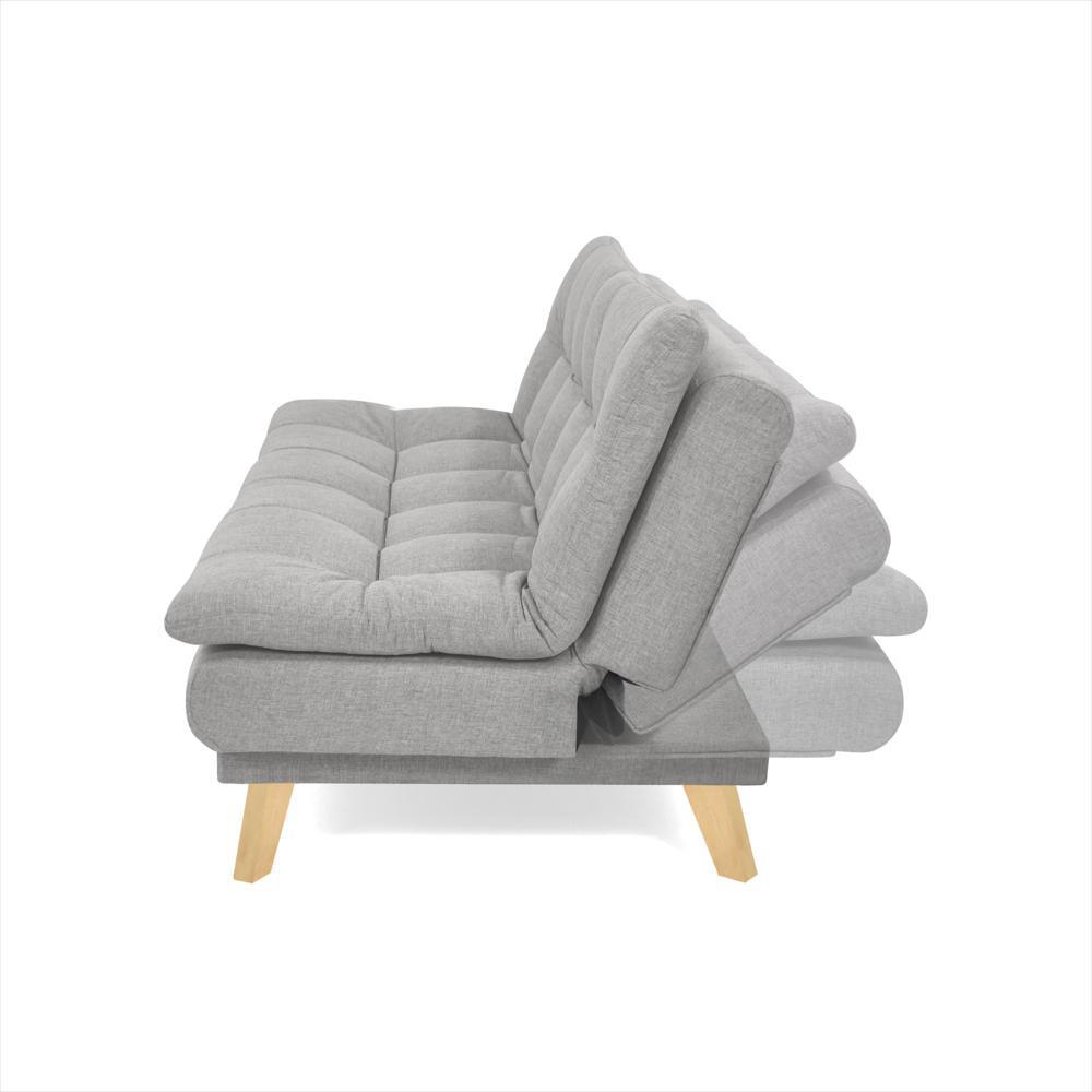 Combo Sofa Cama Munich Plata + Comedor 4 Puestos Lugo Matiz Sillas Viena 408X284x92 Azul-1751043273589
