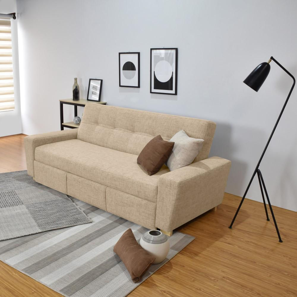 Sofacama Hamburgo Tela Poliéster Beige-1751048940845