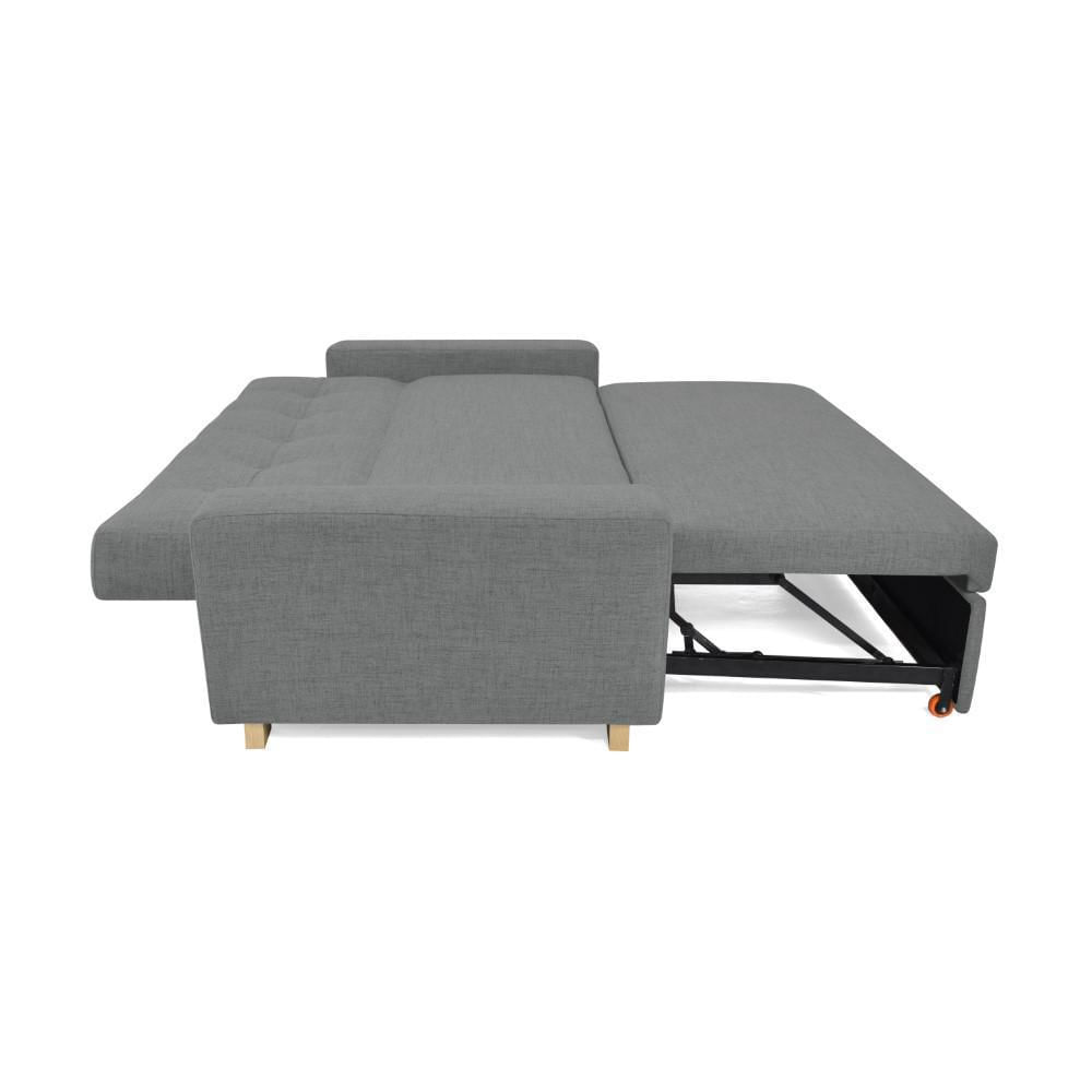 Sofacama Hamburgo Tela Poliéster Gris-1751049117349
