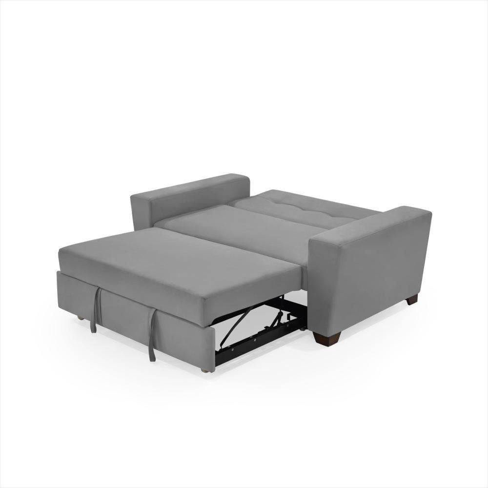 Sofá Cama Hamburgo 2 Puestos Tela Gris-1751050443348