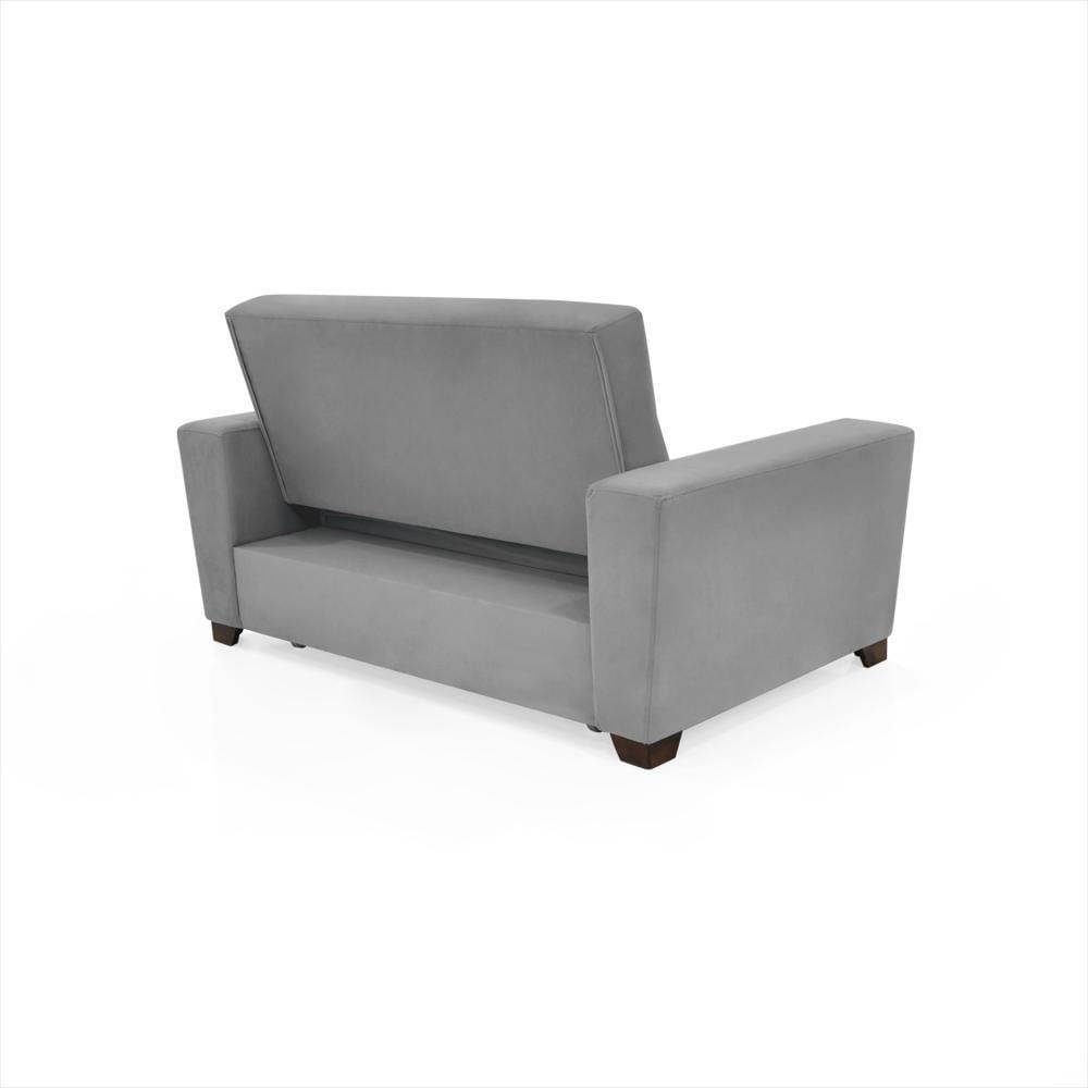Sofá Cama Hamburgo 2 Puestos Tela Gris-1751050446940
