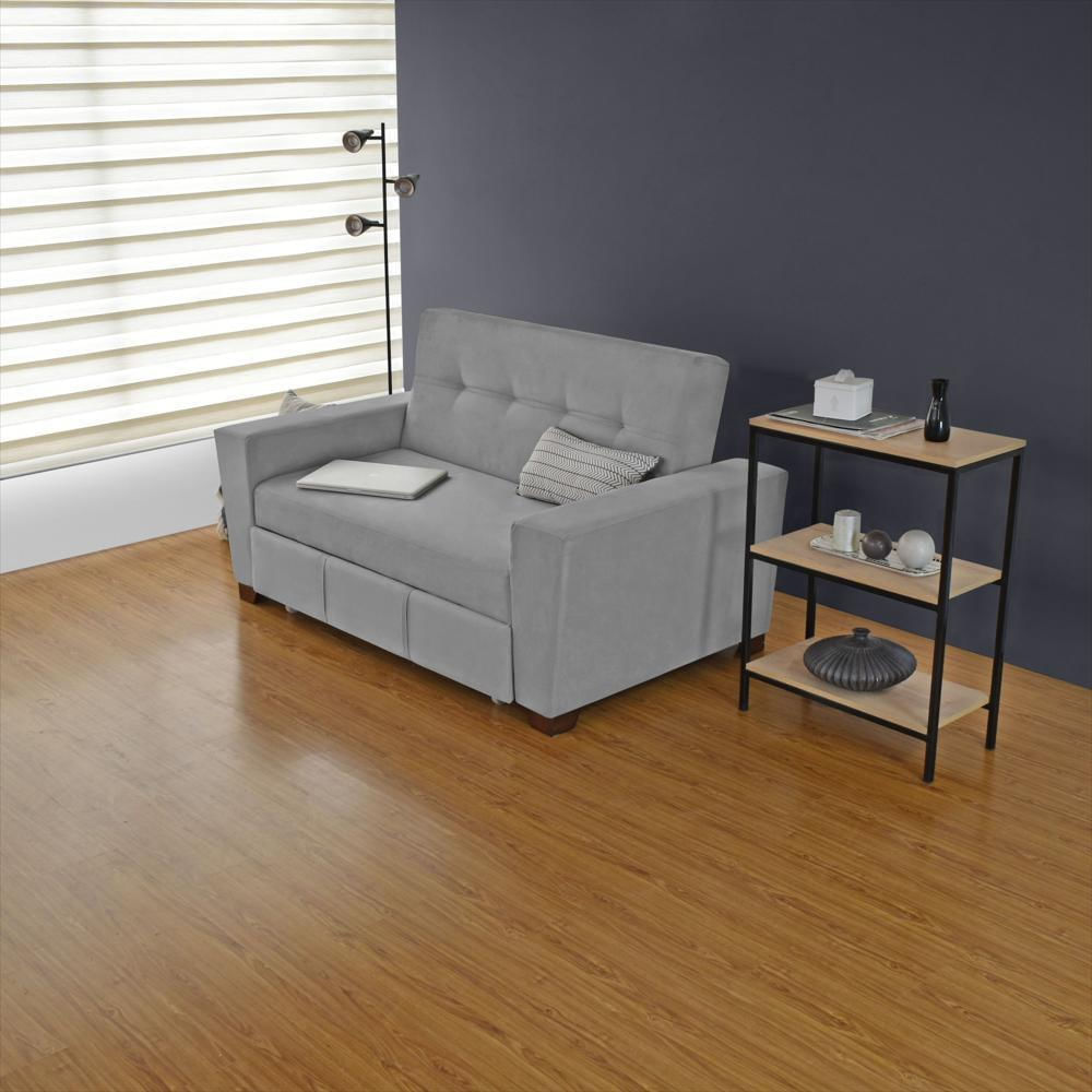 Sofá Cama Hamburgo 2 Puestos Tela Gris-1751050454118
