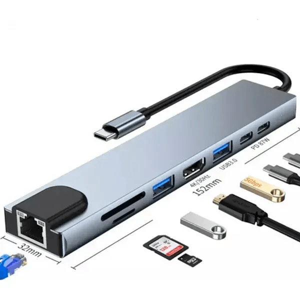 Hub Multipuertos Usb Tipo C 8 En 1 Hdtv Lh036 11234 img #1