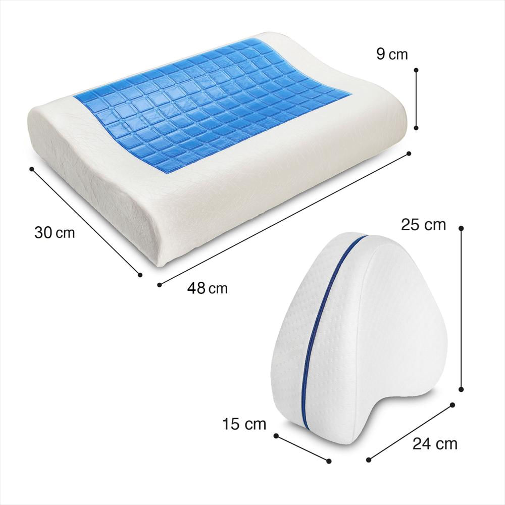Set X4: 2 Almohadas Con Gel +2 Almohadas Ortopédica De Apoyo-1752239065578