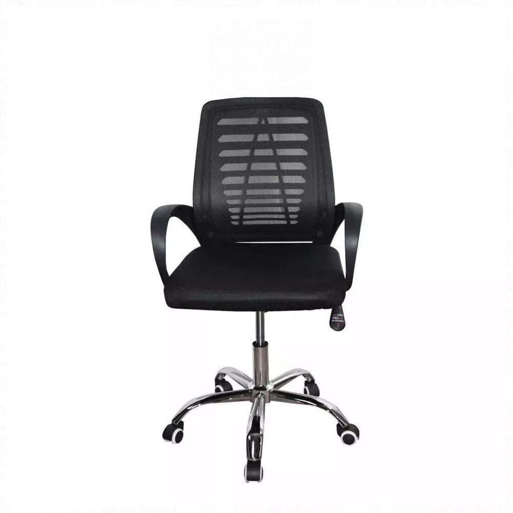 Silla De Oficina Tela De Malla Clasica Giratoria Negro-1752757601974