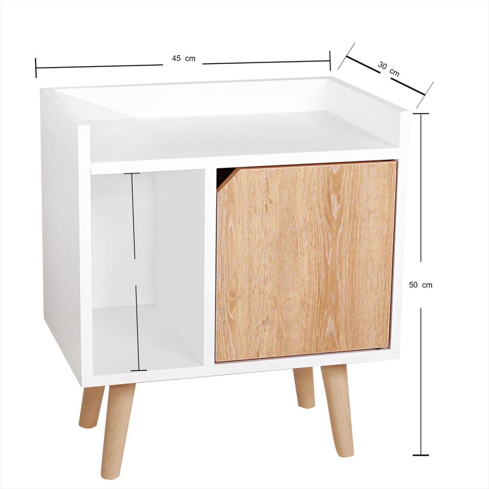 Set X 2 Mesas De Noche Dreams (50X45x30) Blanca Con Puerta Vienes Setmndreams 02 03-1753102845455