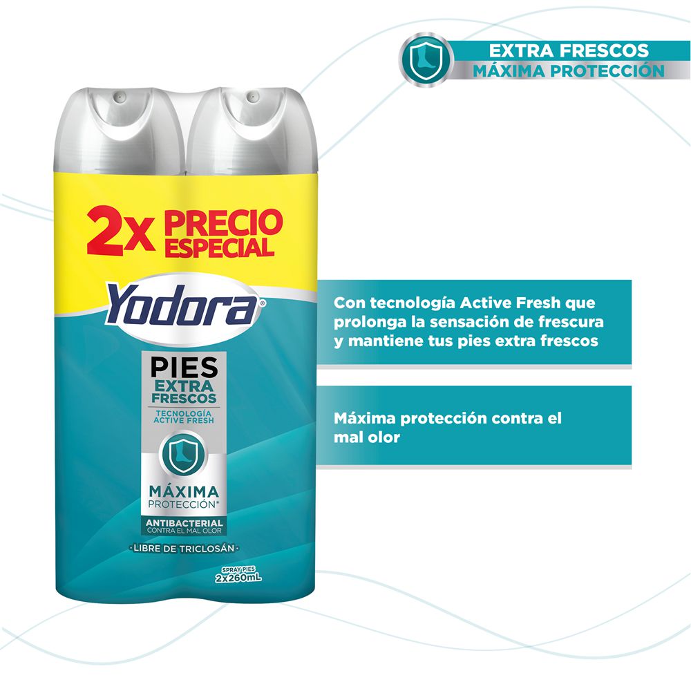 Desodorante para pies YODORA en spray pies extra frescos (520  ml) img #2