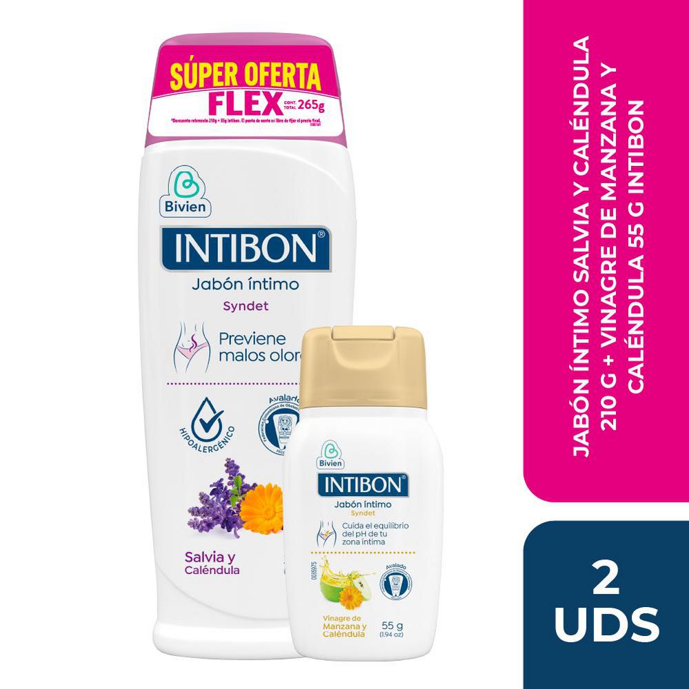 Jabón íntimo INTIBON  + jabón manzana y caléndula (2  UNIDAD) img #1