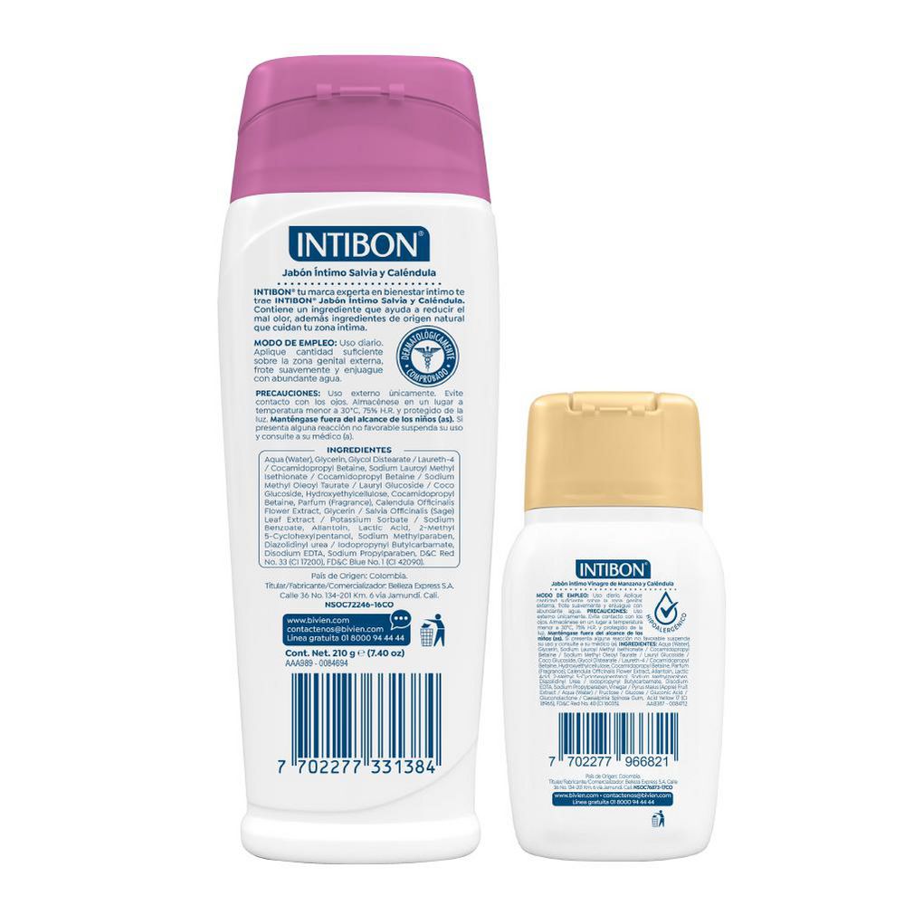 Jabón íntimo INTIBON  + jabón manzana y caléndula (2  UNIDAD) img #2
